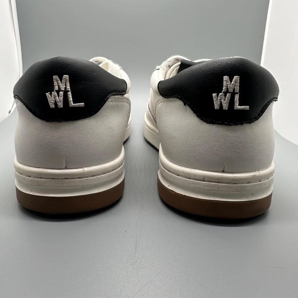 Madewell Court Sneakers in White and black leather Minimalist Unisex Women's 9M - Picture 8 of 16